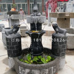 石來遠轉(zhuǎn)石雕，青石流水?dāng)[件