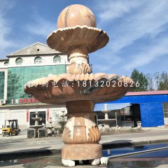 晚霞紅風(fēng)水球噴泉，雙層風(fēng)水球雕塑