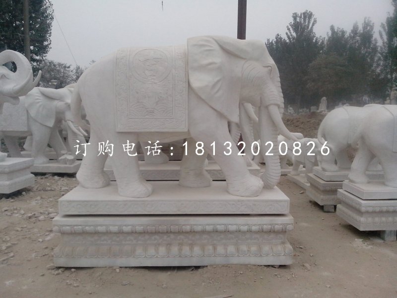 吉祥大象石雕，動物石雕