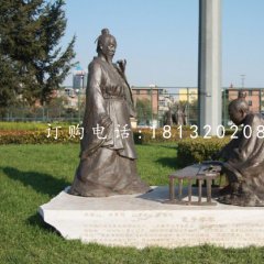 孔子學琴銅雕，校園景觀銅雕