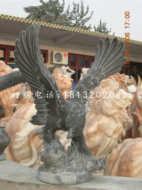 老鷹石雕，青石雄鷹雕塑