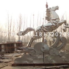 馬踏祥云雕塑，不銹鋼動物雕塑