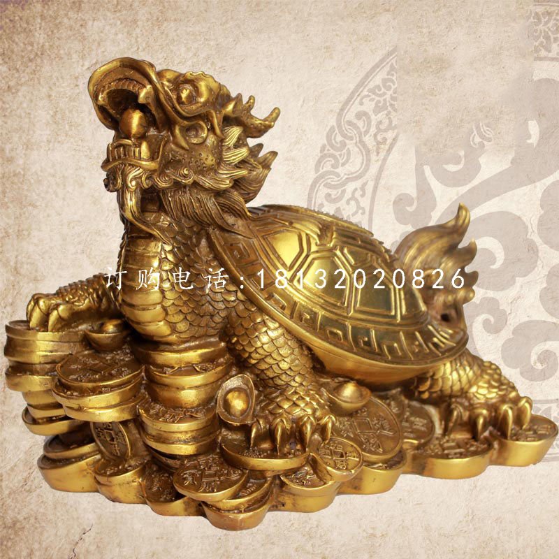 招財龍龜銅雕，企業招財神獸銅雕 (4)