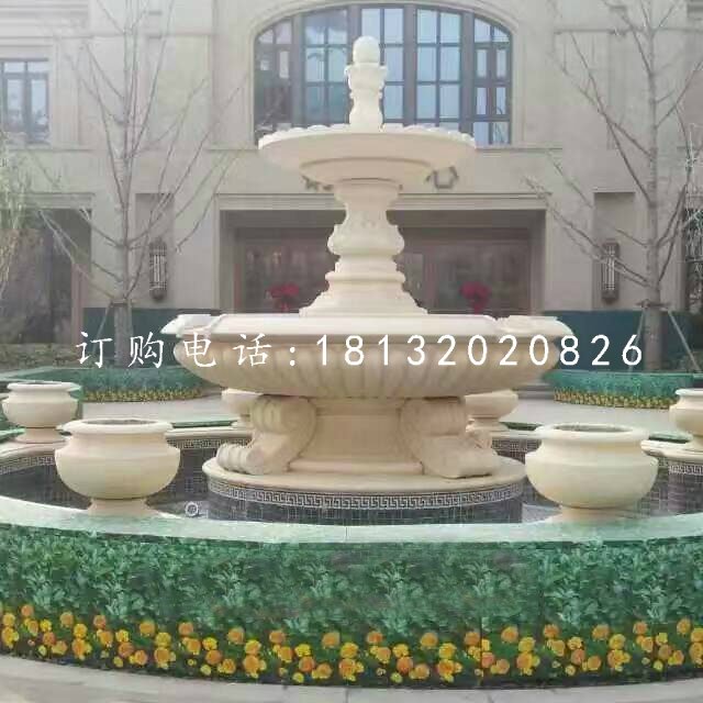 雙層噴泉石雕，別墅噴泉雕塑