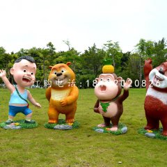 熊熊樂園雕塑，玻璃鋼卡通動(dòng)物雕塑