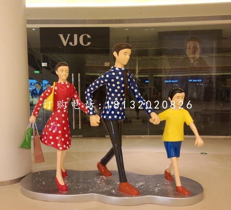 逛街的人物雕塑，玻璃鋼仿真人物