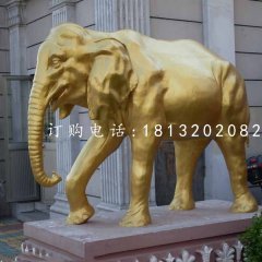 玻璃鋼仿銅大象，門口大象雕塑