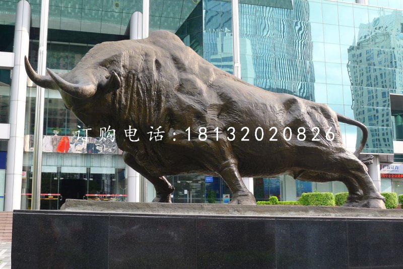 銅雕開(kāi)荒牛 企業(yè)門(mén)口銅雕