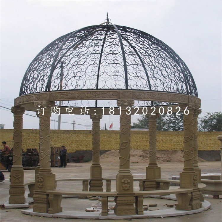 八角涼亭石雕，歐式涼亭雕塑