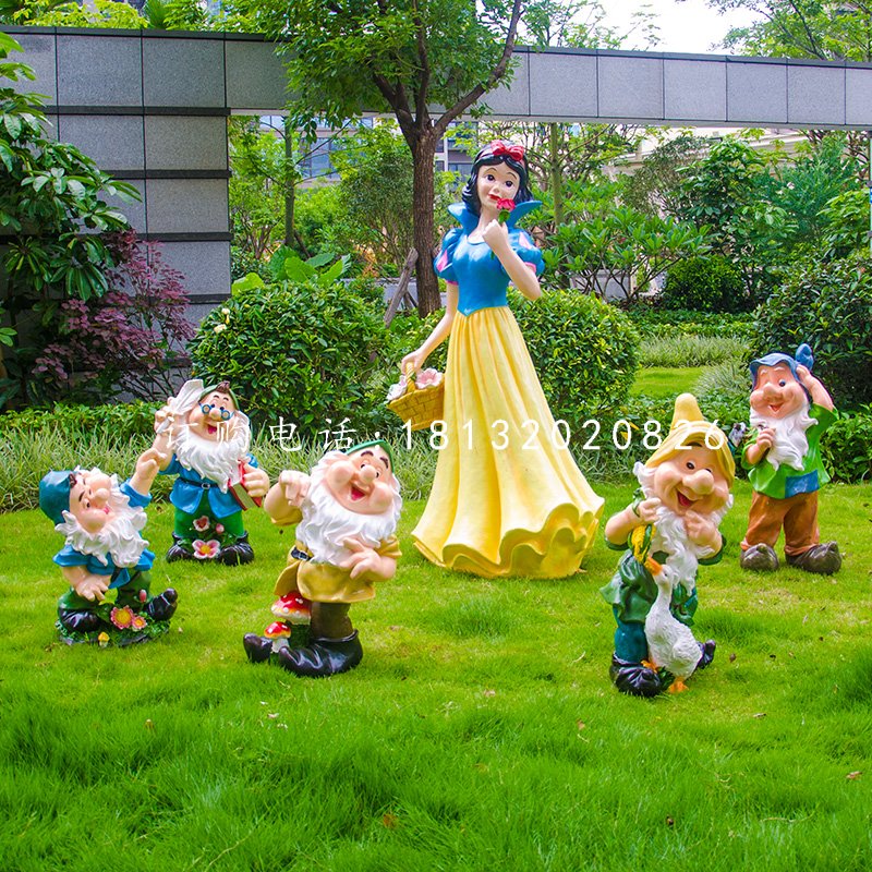 白雪公主小矮人雕塑，公園卡通人物雕塑 (2)