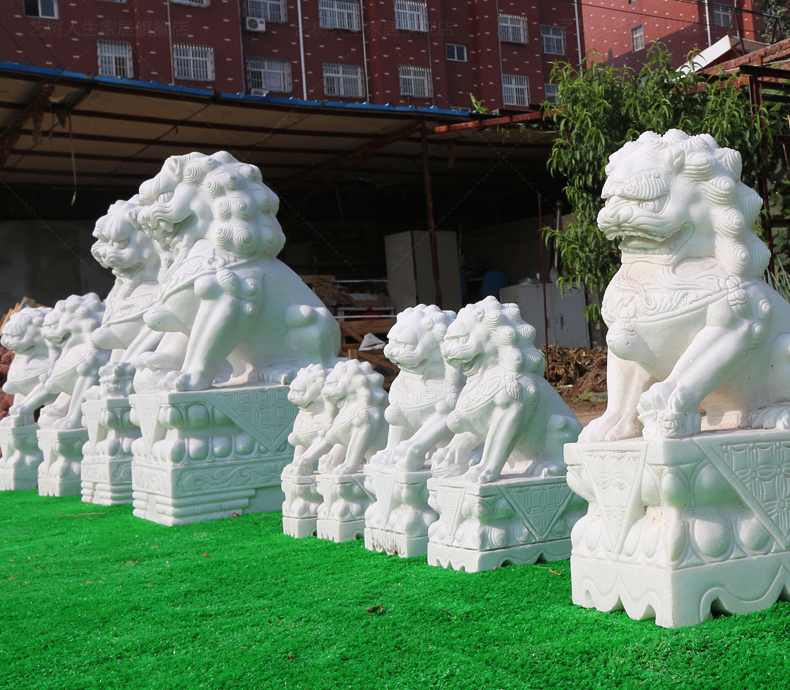 漢白玉獅子，寺廟景觀石雕