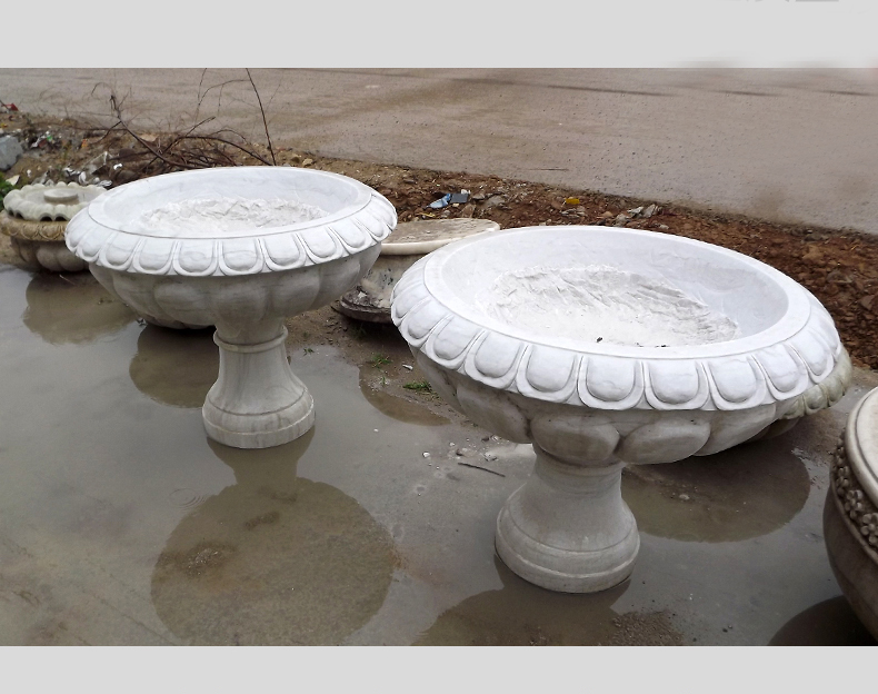 漢白玉花盆，公園景觀花盆
