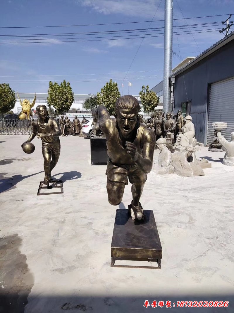 跑步沖刺人物銅雕