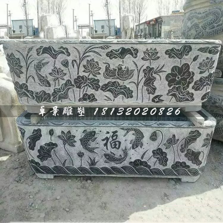 方形水缸石雕，仿古石雕