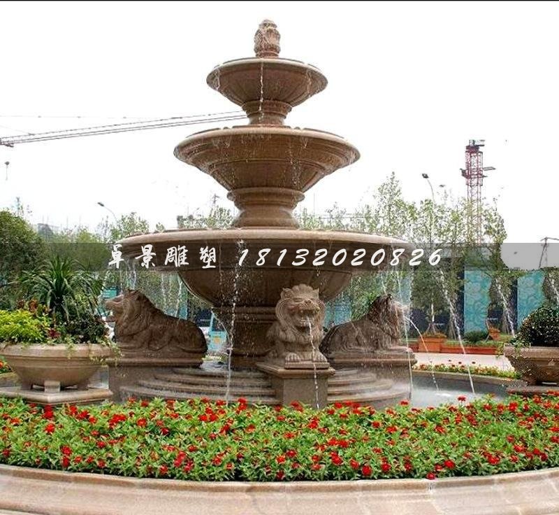 歐式獅子噴泉石雕