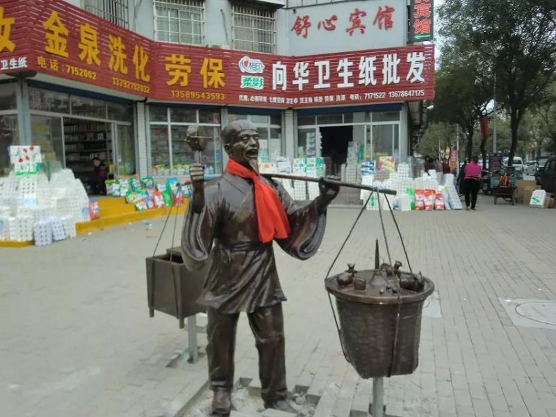 叫賣銅雕，人物銅雕，廣場景觀銅雕