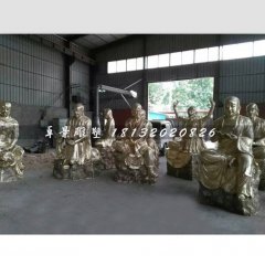 玻璃鋼十八羅漢雕塑，仿銅玻璃鋼雕塑