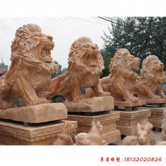 晚霞紅企業(yè)酒店門(mén)口歐式獅子