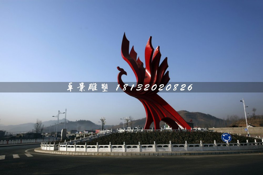 不銹鋼鳳凰雕塑，不銹鋼城市標志雕塑