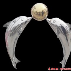 小區景觀雕塑，不銹鋼海豚雕塑