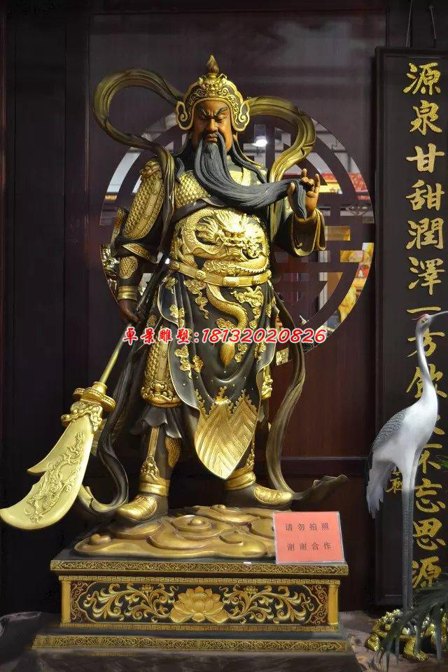 玻璃鋼關(guān)公雕塑，玻璃鋼人物雕塑