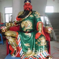 玻璃鋼關圣大帝雕塑，彩繪玻璃鋼雕塑