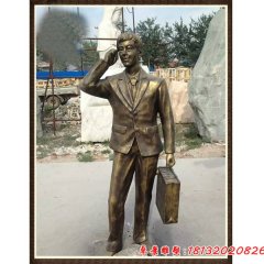 打電話雕塑，玻璃鋼抽象人物雕塑