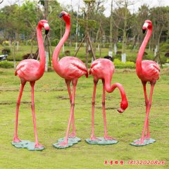 火烈鳥雕塑，玻璃鋼仿真動物雕塑