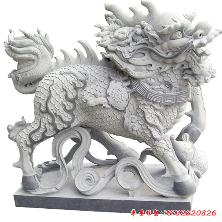 石雕門口鎮宅麒麟