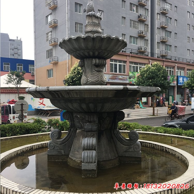 小區雙層噴泉石雕