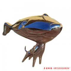 不銹鋼京東吉祥物卡通狗雕塑