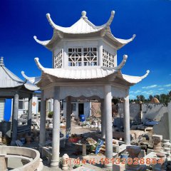 景區雙層涼亭石雕