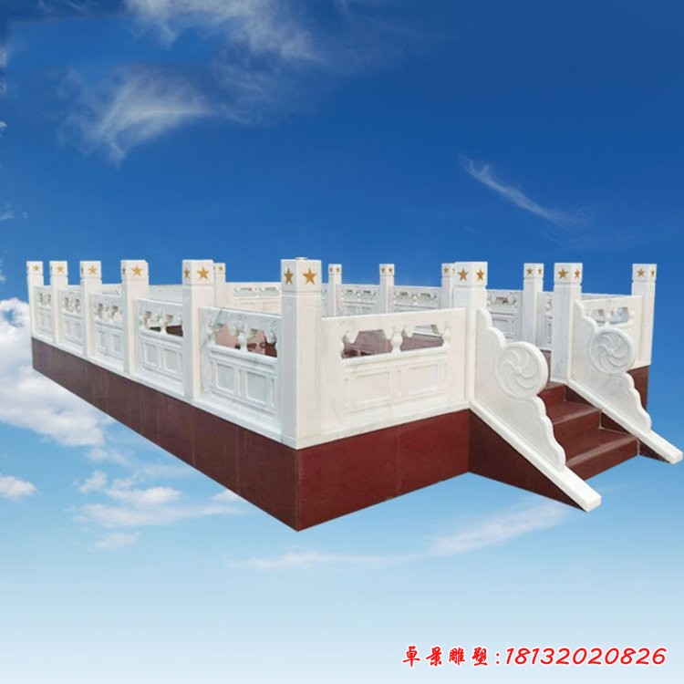 部隊(duì)漢白玉升旗臺國旗臺石雕