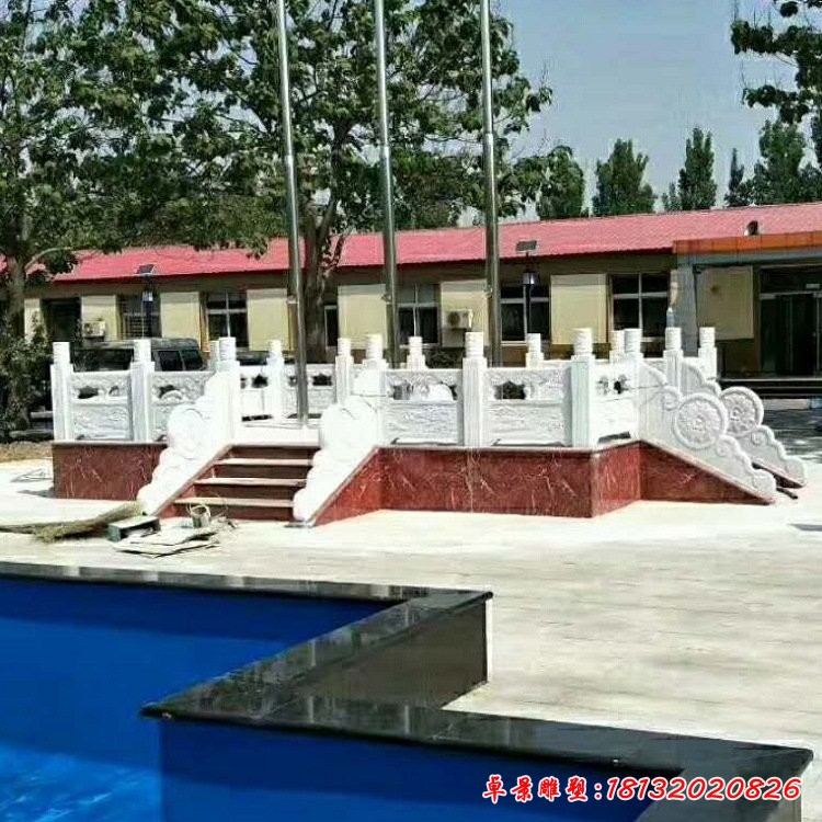 企業三根旗臺升旗臺石雕