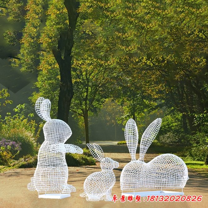 園林鏤空兔子雕塑