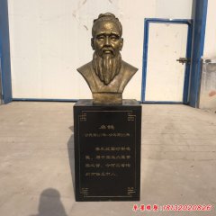 銅雕古代名醫扁鵲頭像