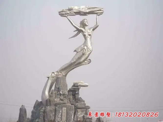 景區不銹鋼女媧補天雕塑