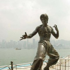 景區功夫明星李小龍銅雕