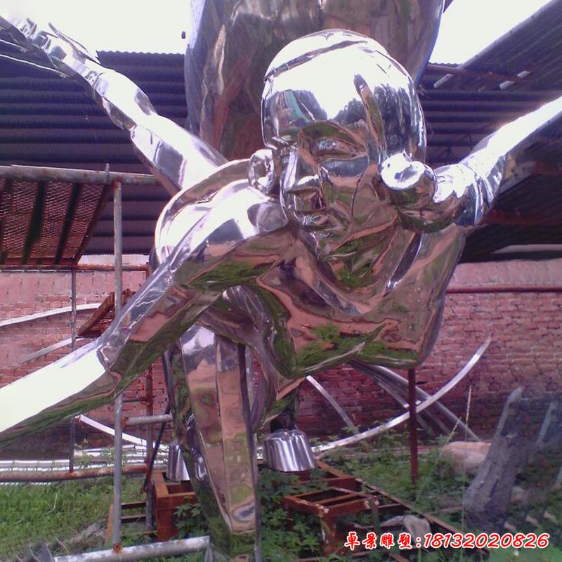 不銹鋼廣場運動人物雕塑