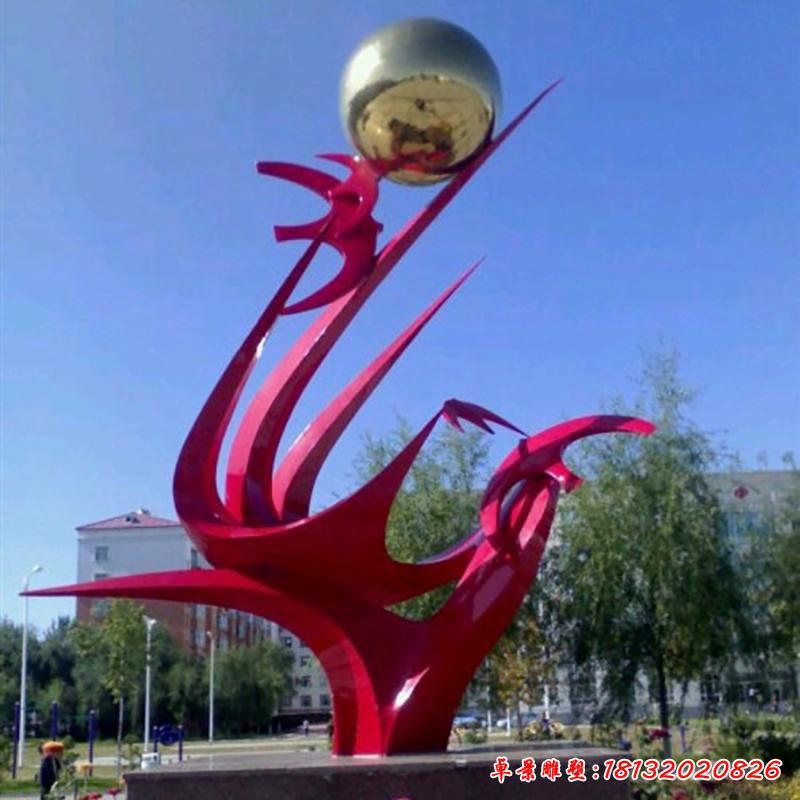 不銹鋼城市騰飛景觀雕塑