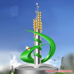 不銹鋼城市小麥標志景觀雕塑