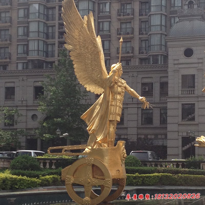 小區景觀阿波羅戰車銅雕