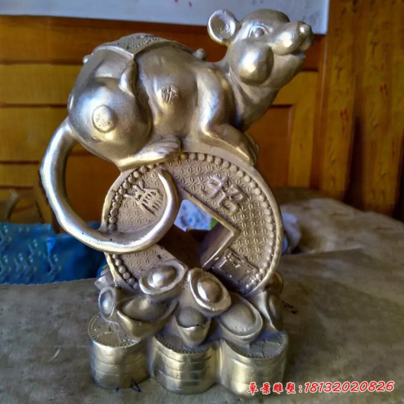 銅雕生肖動物鼠雕塑