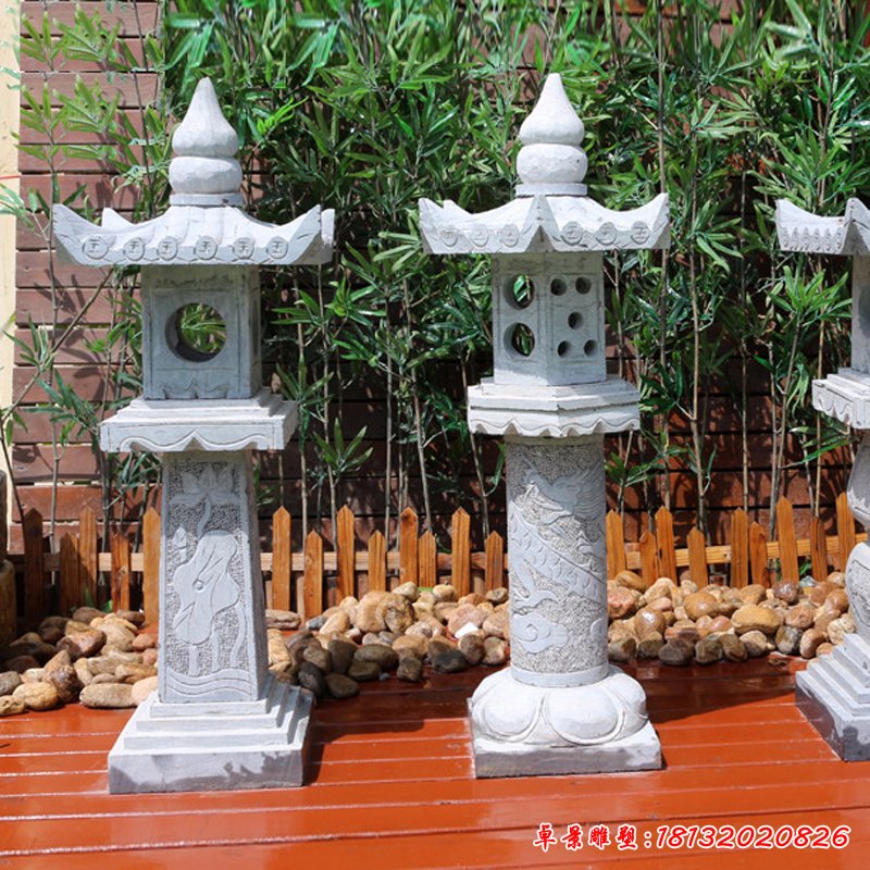 酒店仿古石燈雕塑