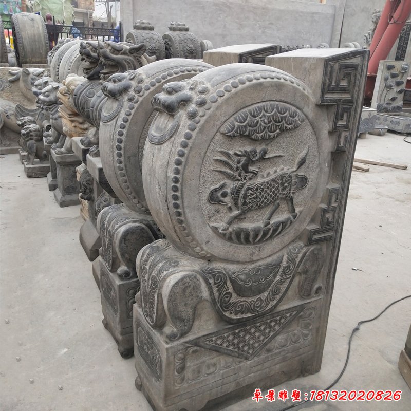 神獸抱鼓石雕塑