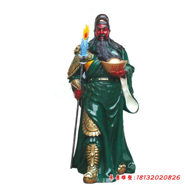 玻璃鋼關公彩繪人物雕塑