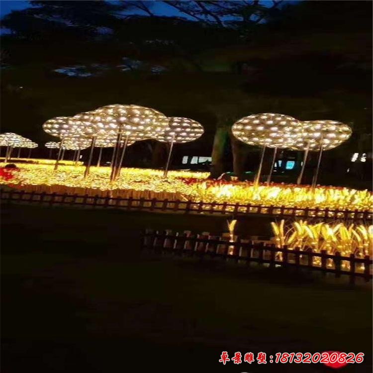 不銹鋼發光祥云雕塑