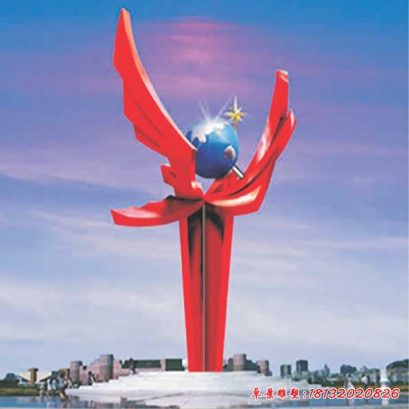 校園景觀騰飛不銹鋼雕塑