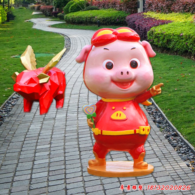 玻璃鋼豬豬俠雕塑 (14)