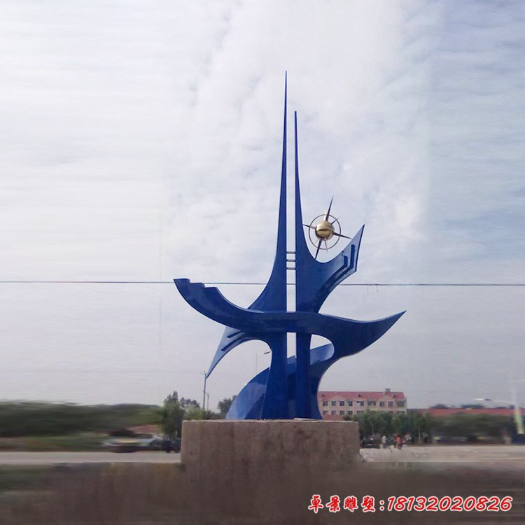 企業不銹鋼抽象開拓進取雕塑